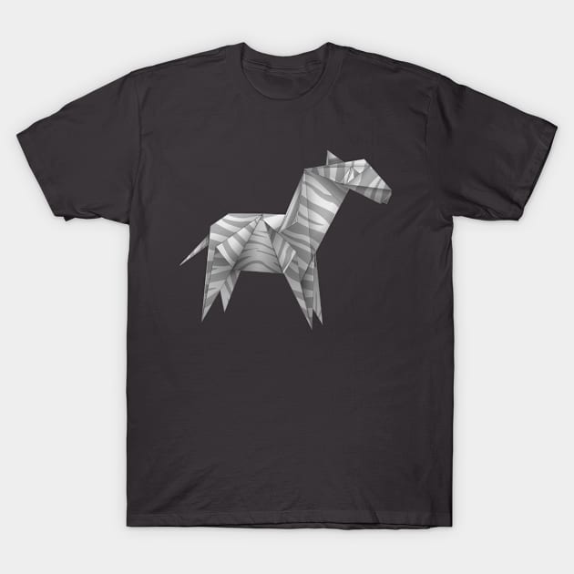 origami zebra T-Shirt by DrDesign